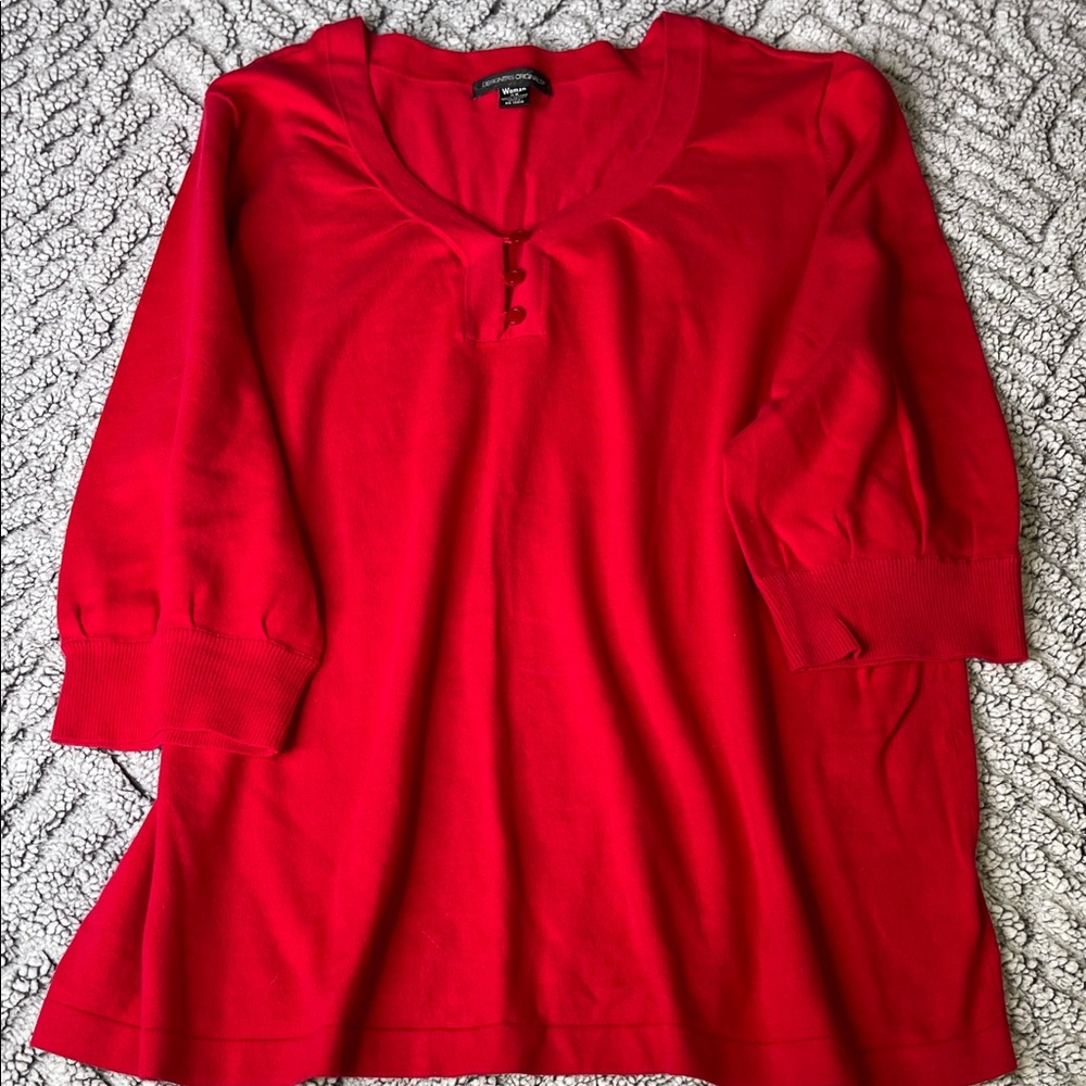 Designers Originals Women's Red Long Sleeve Top